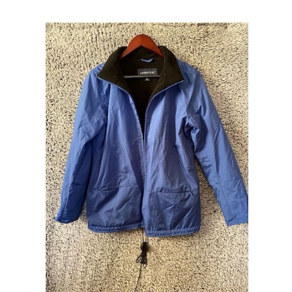 London Fog Men's Windbreaker Jacket Size L Blue Casual Mid-Length